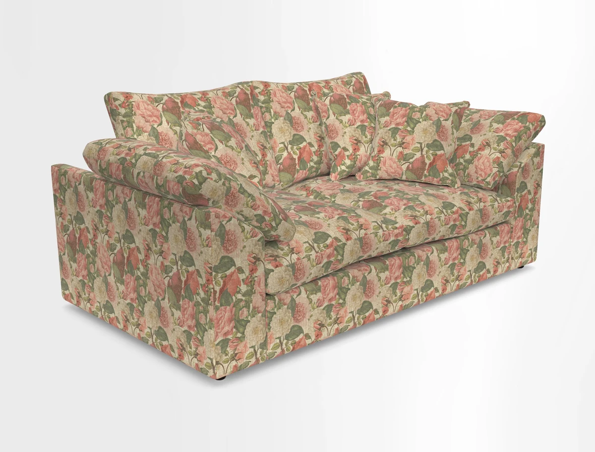 Big Softie Sloped Arm 2 Seater Sofa in Two Tone Plain Biscuit