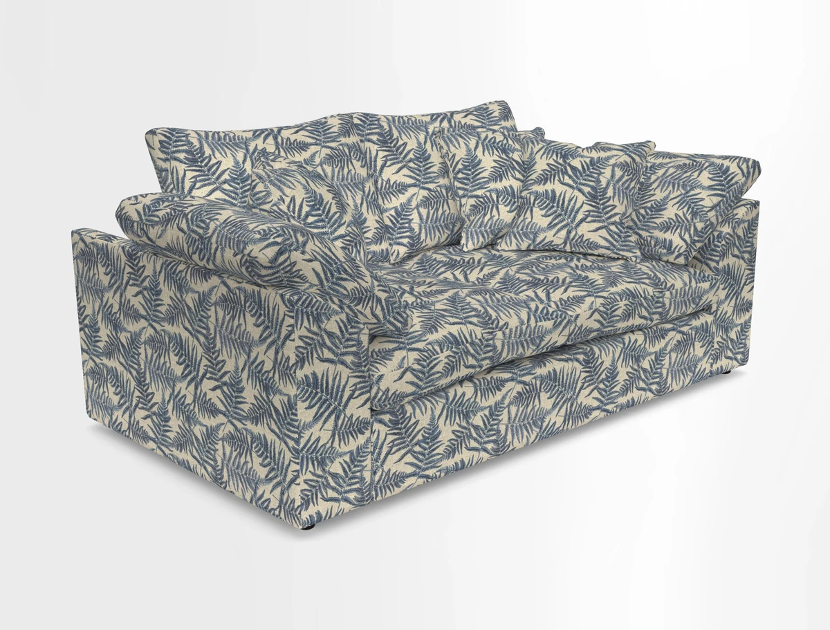 Big Softie Sloped Arm 2 Seater Sofa in Two Tone Plain Biscuit