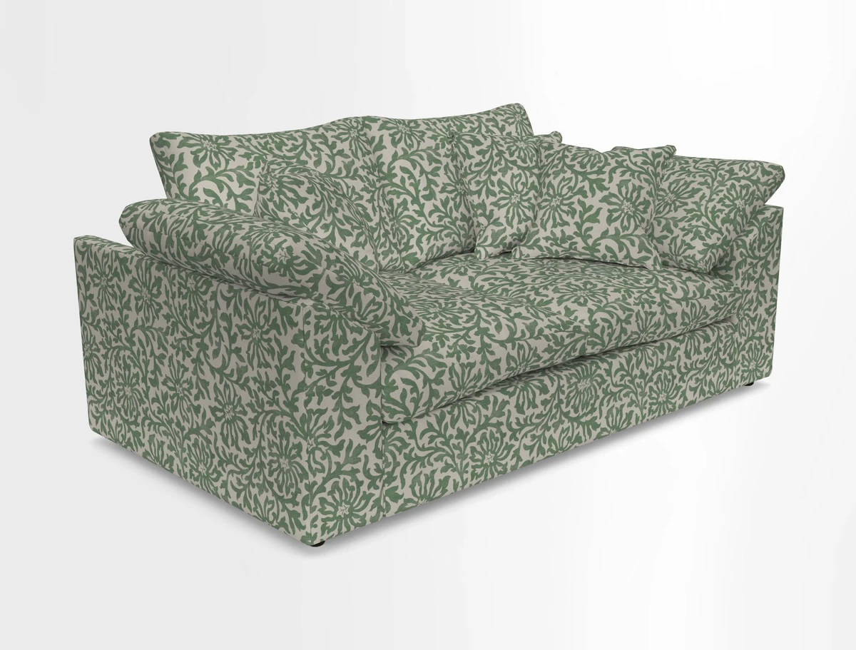 Big Softie Sloped Arm 2 Seater Sofa in Two Tone Plain Biscuit