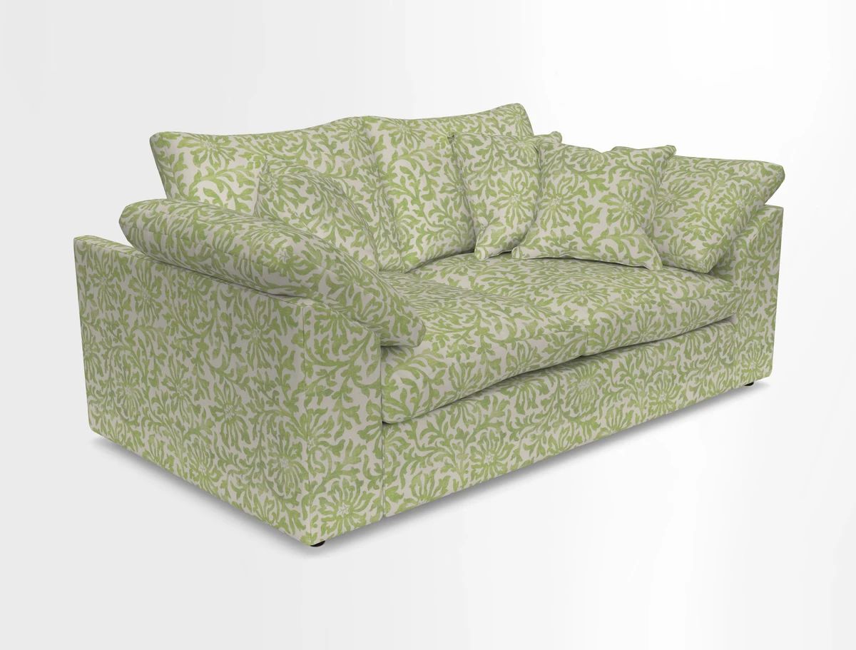 Big Softie Sloped Arm 2 Seater Sofa in Two Tone Plain Biscuit