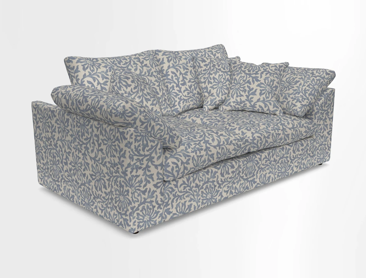 Big Softie Sloped Arm 2 Seater Sofa in Two Tone Plain Biscuit