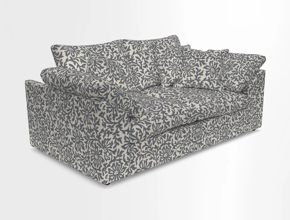 Big Softie Sloped Arm 2 Seater Sofa in Two Tone Plain Biscuit