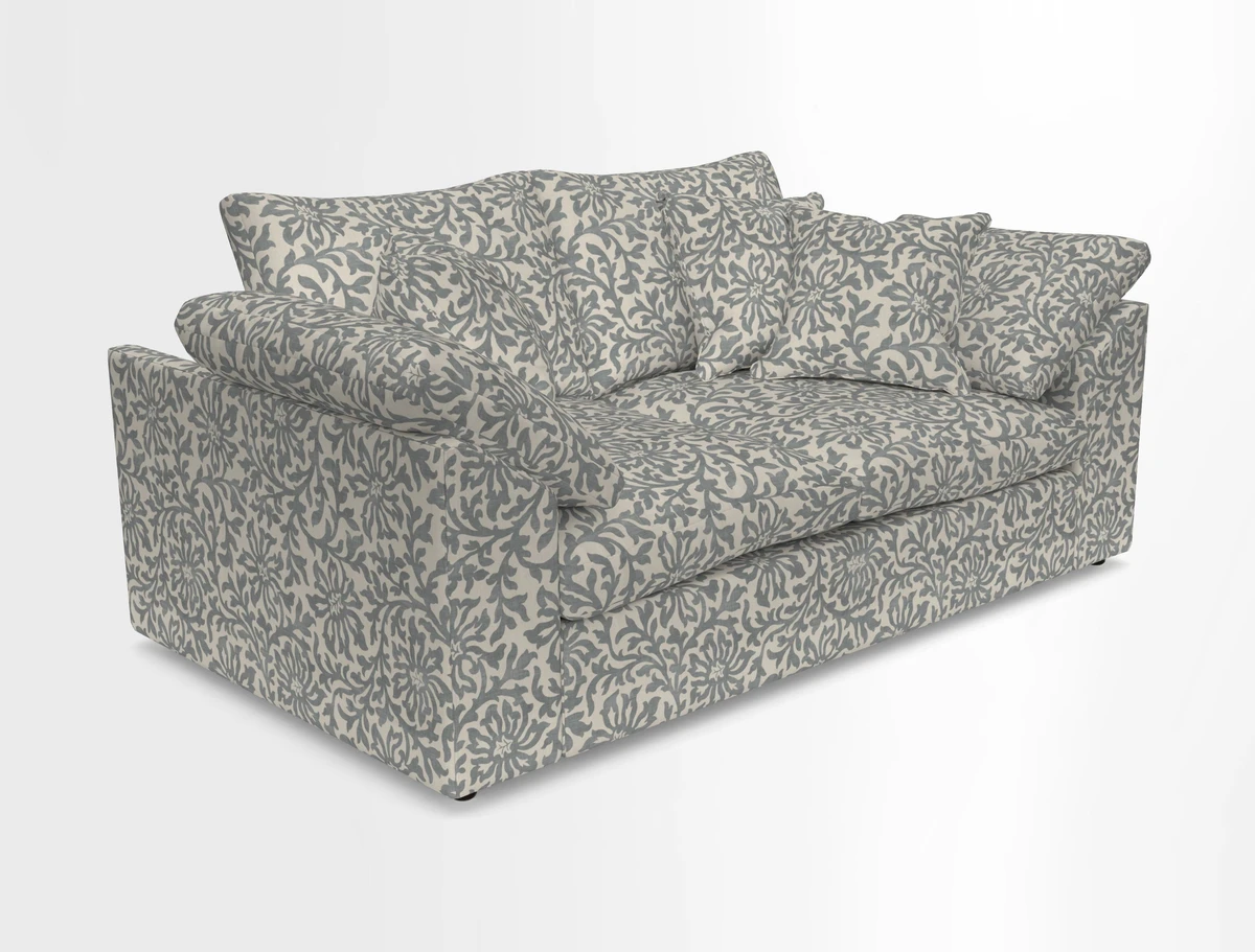 Big Softie Sloped Arm 2 Seater Sofa in Two Tone Plain Biscuit