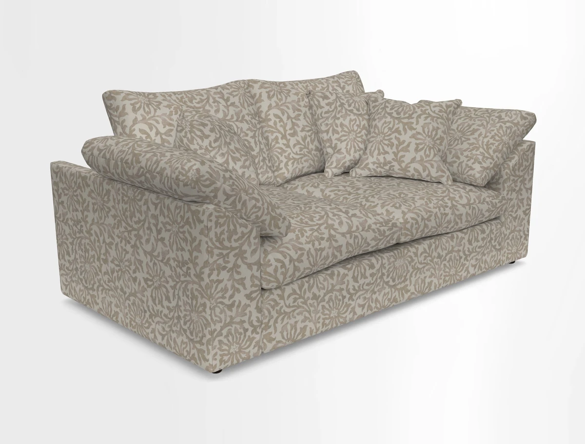 Big Softie Sloped Arm 2 Seater Sofa in Two Tone Plain Biscuit