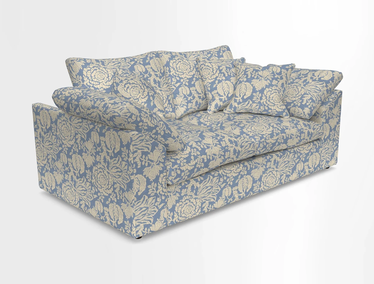 Big Softie Sloped Arm 2 Seater Sofa in Two Tone Plain Biscuit