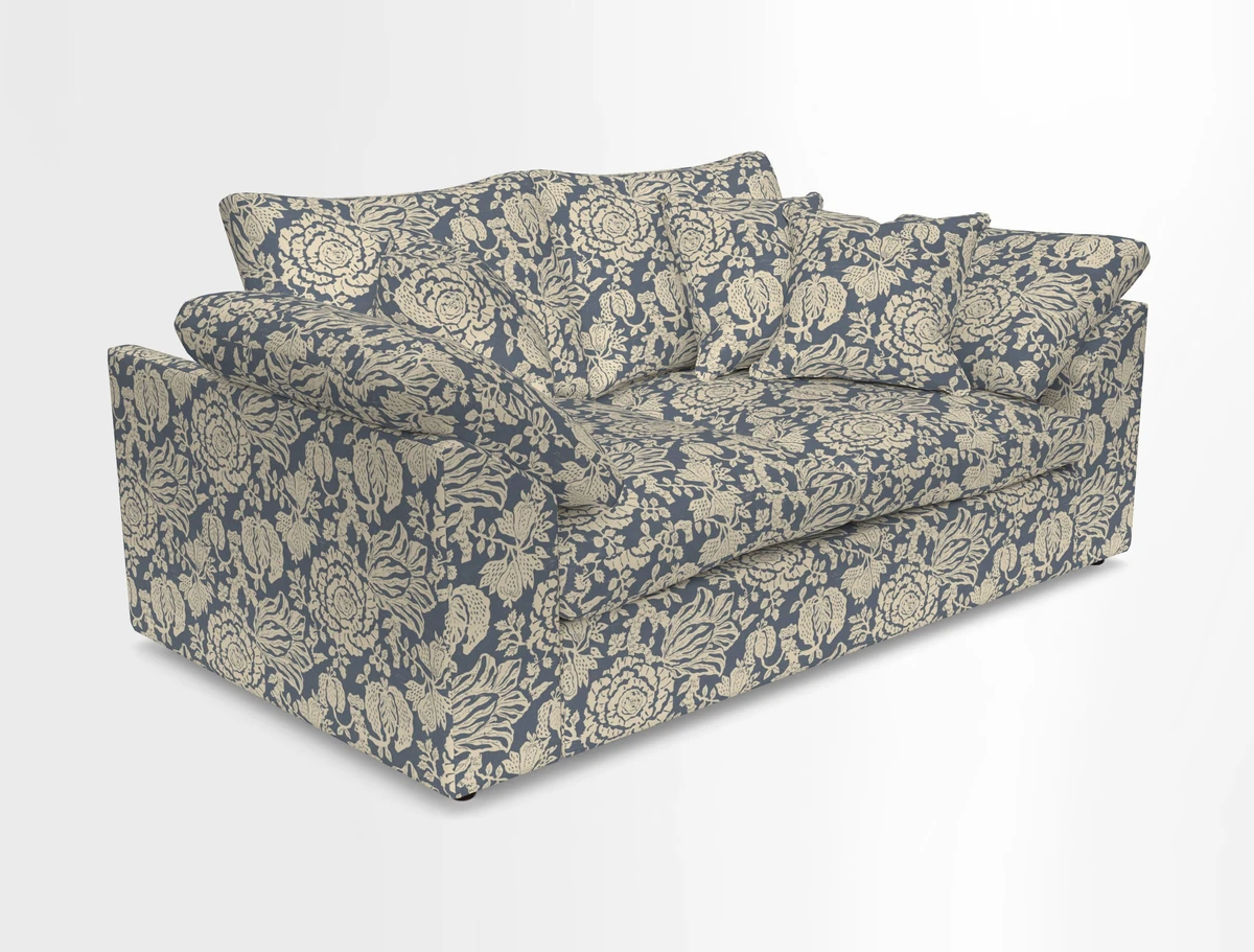 Big Softie Sloped Arm 2 Seater Sofa in Two Tone Plain Biscuit