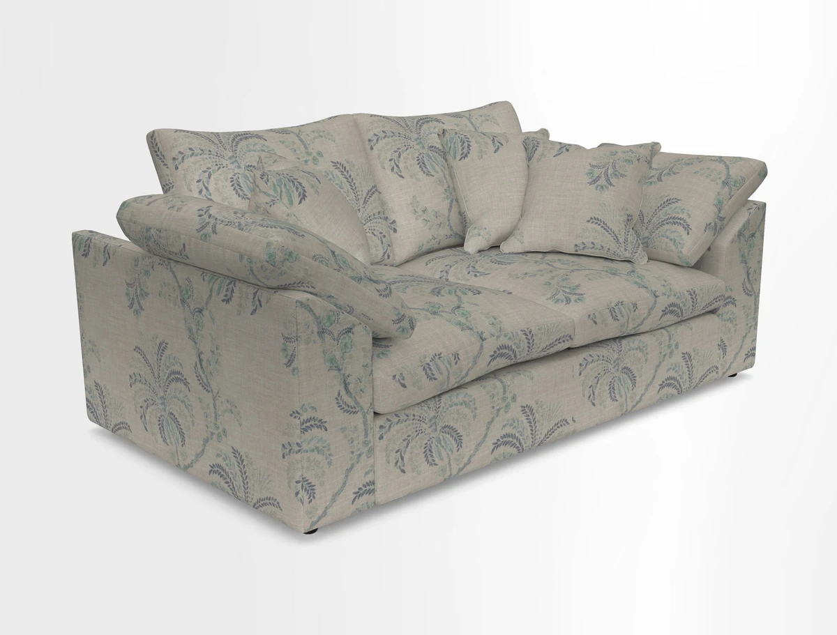 Big Softie Sloped Arm 2 Seater Sofa in Two Tone Plain Biscuit