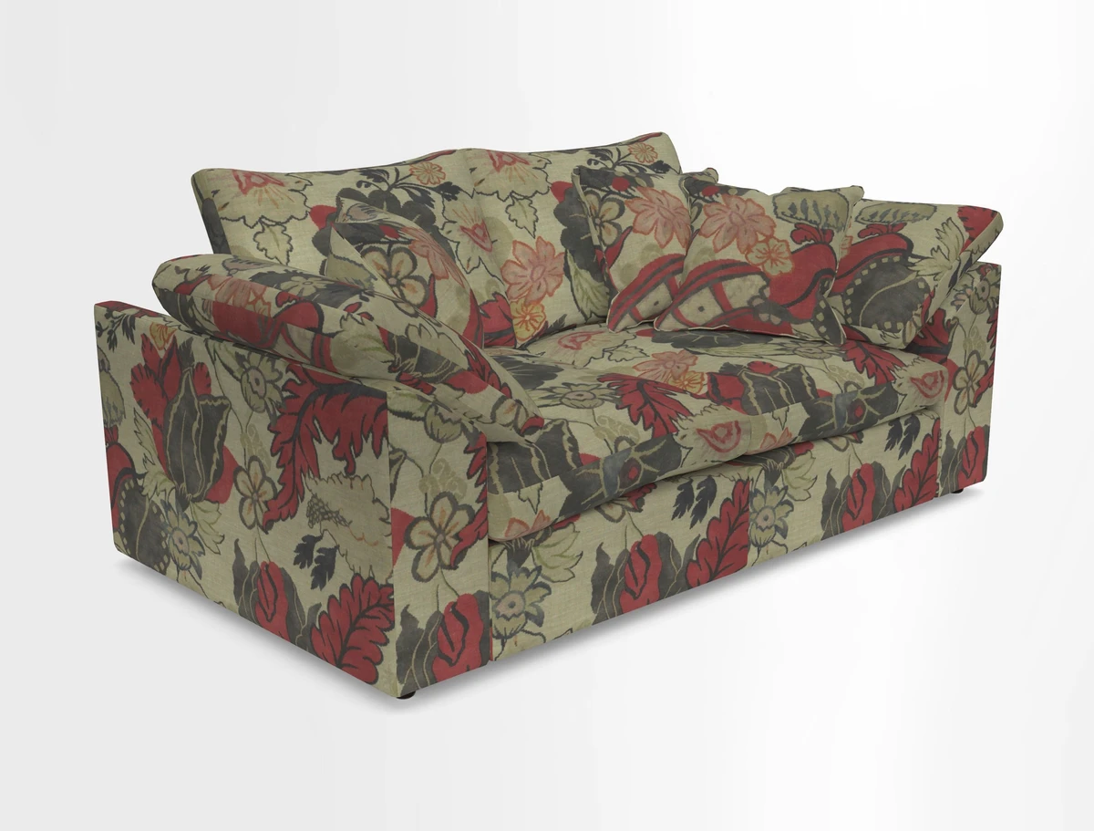 Big Softie Sloped Arm 2 Seater Sofa in Two Tone Plain Biscuit