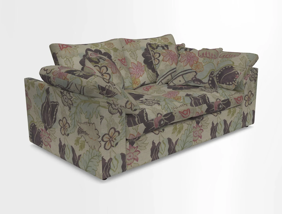 Big Softie Sloped Arm 2 Seater Sofa in Two Tone Plain Biscuit