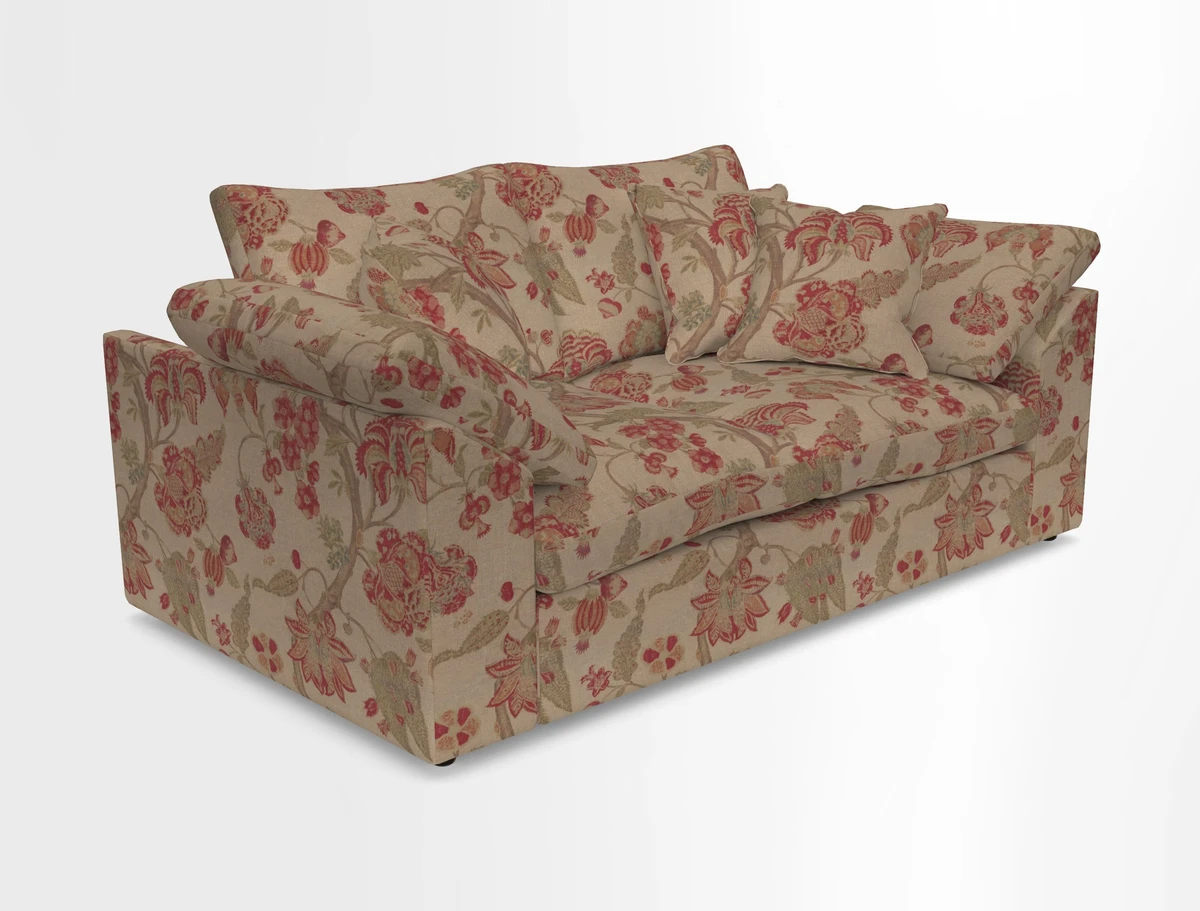 Big Softie Sloped Arm 2 Seater Sofa in Two Tone Plain Biscuit