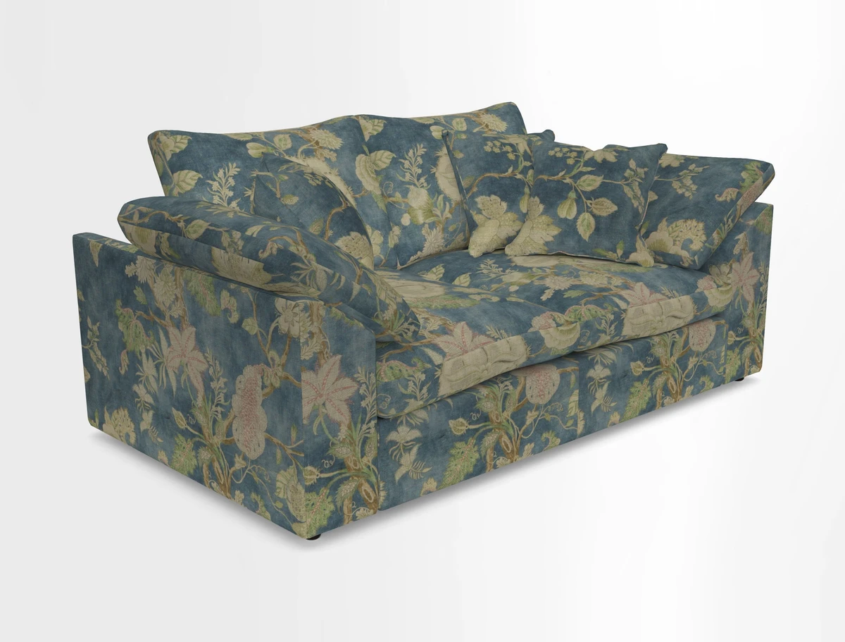 Big Softie Sloped Arm 2 Seater Sofa in Two Tone Plain Biscuit