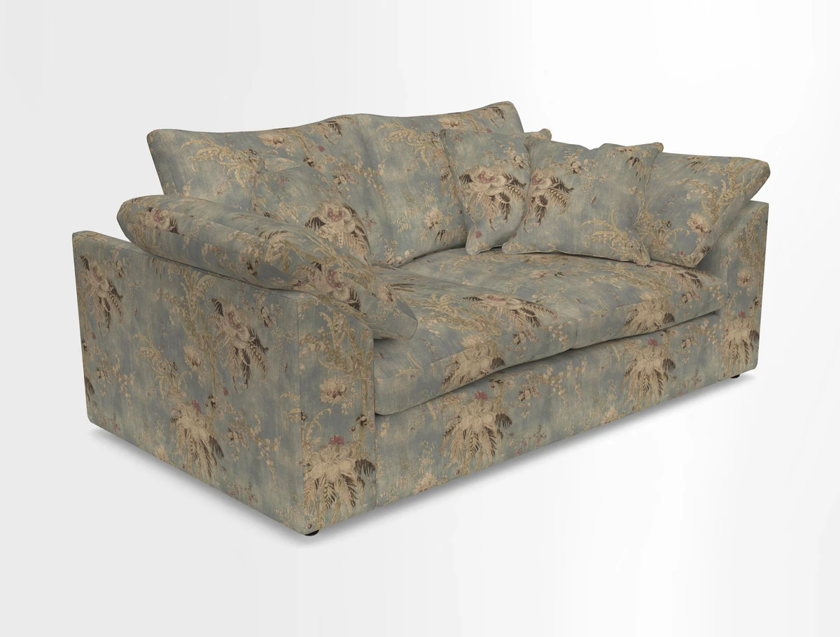 Big Softie Sloped Arm 2 Seater Sofa in Two Tone Plain Biscuit