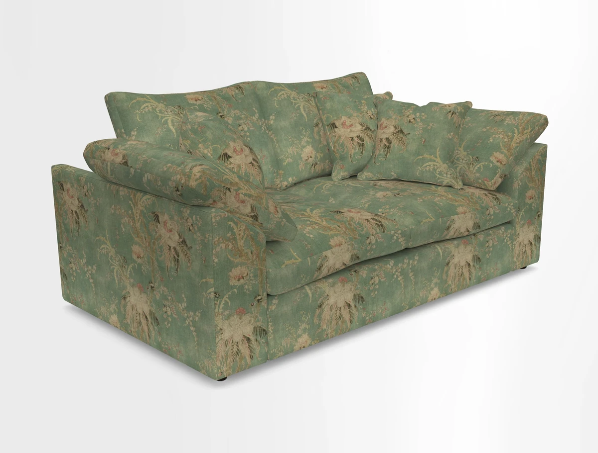 Big Softie Sloped Arm 2 Seater Sofa in Two Tone Plain Biscuit