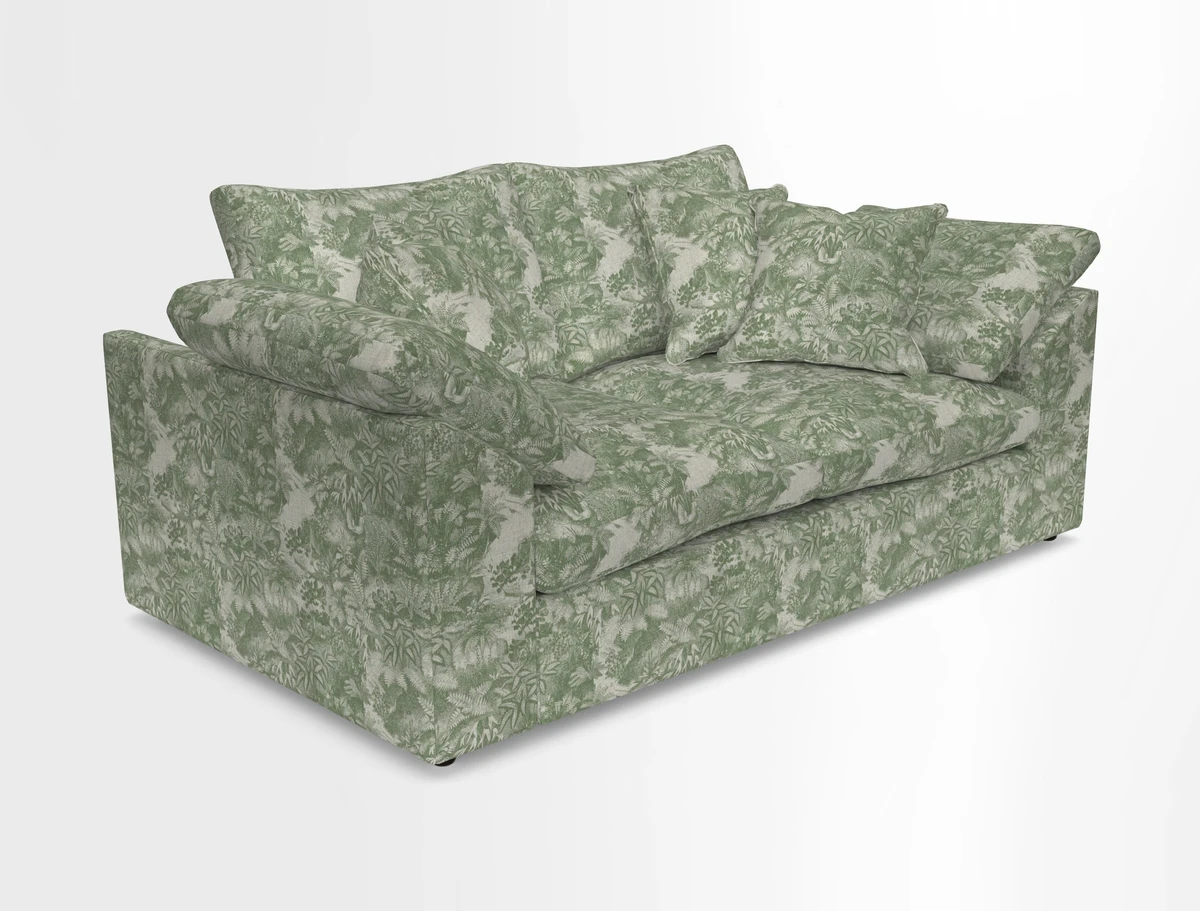 Big Softie Sloped Arm 2 Seater Sofa in Two Tone Plain Biscuit
