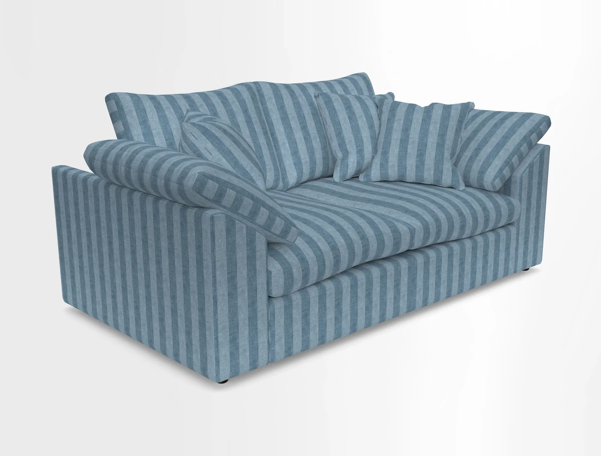 Big Softie Sloped Arm 2 Seater Sofa in Two Tone Plain Biscuit