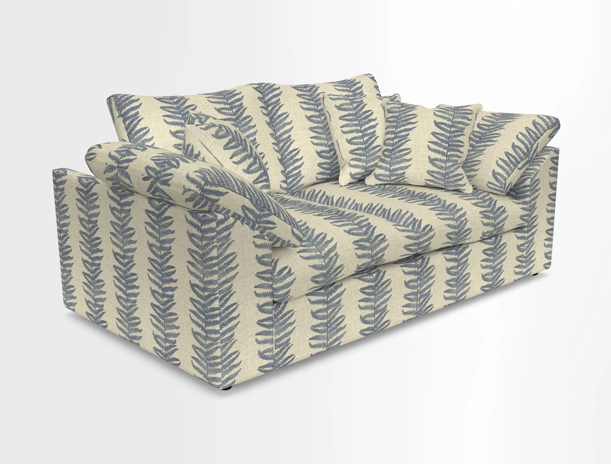 Big Softie Sloped Arm 2 Seater Sofa in Two Tone Plain Biscuit