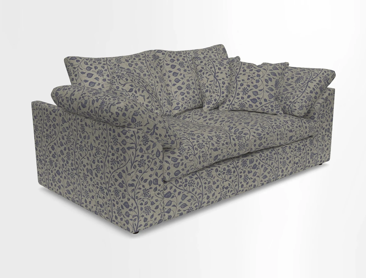 Big Softie Sloped Arm 2 Seater Sofa in Two Tone Plain Biscuit