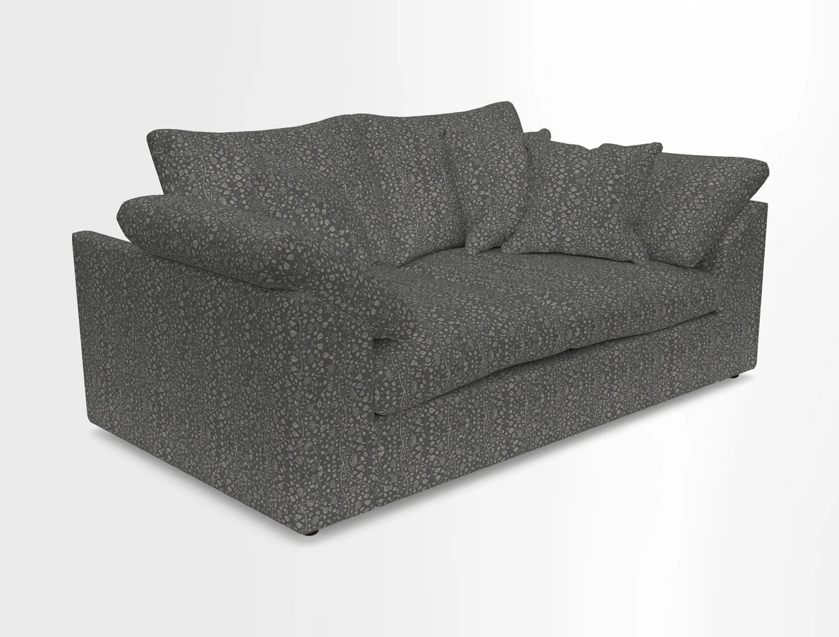 Big Softie Sloped Arm 2 Seater Sofa in Two Tone Plain Biscuit