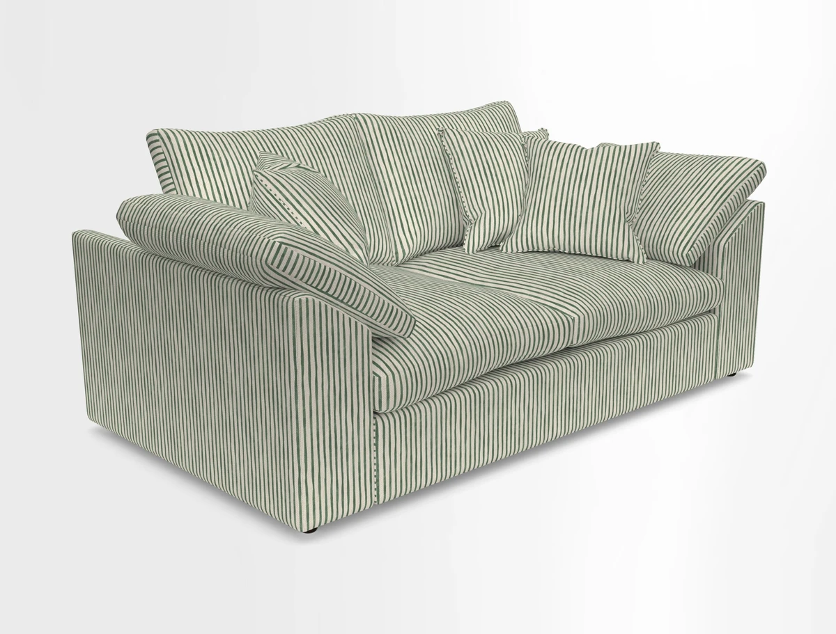 Big Softie Sloped Arm 2 Seater Sofa in Two Tone Plain Biscuit