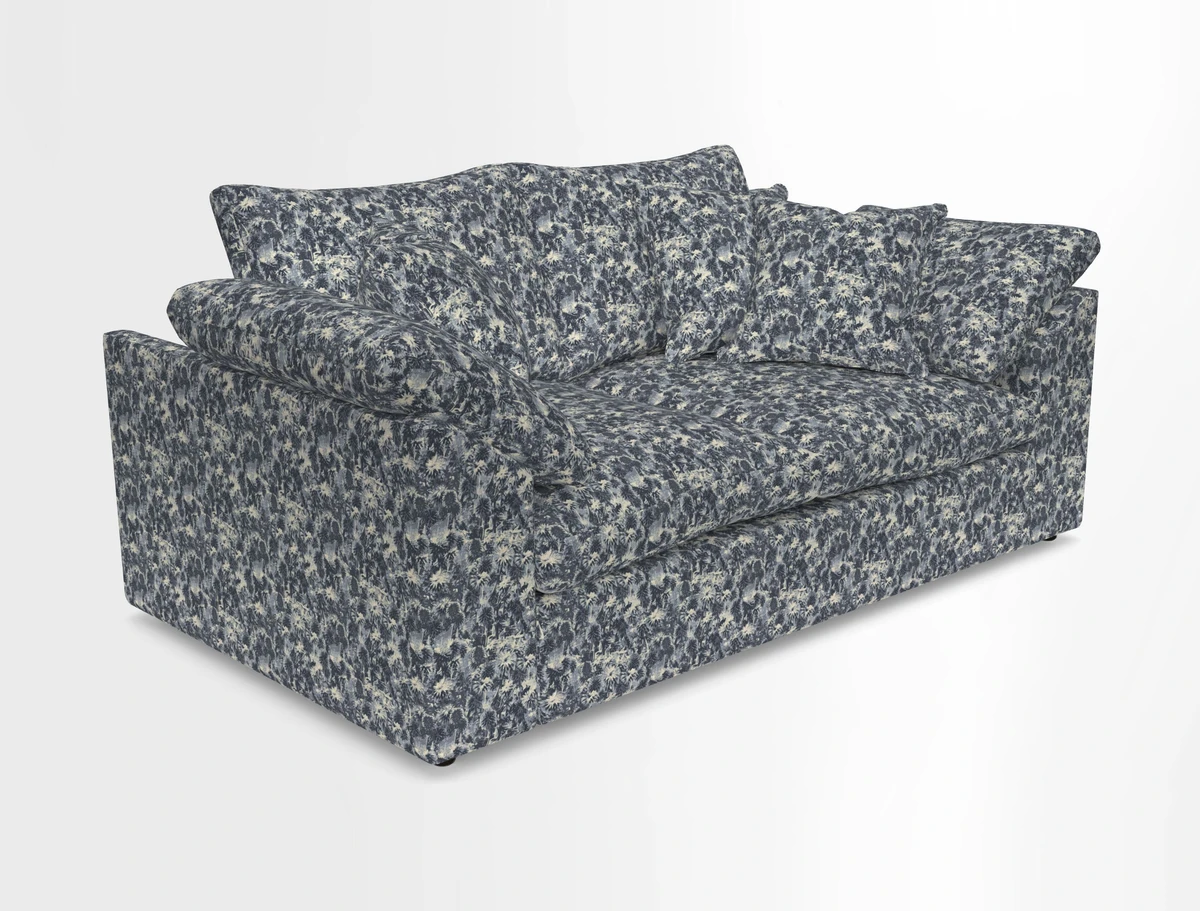 Big Softie Sloped Arm 2 Seater Sofa in Two Tone Plain Biscuit
