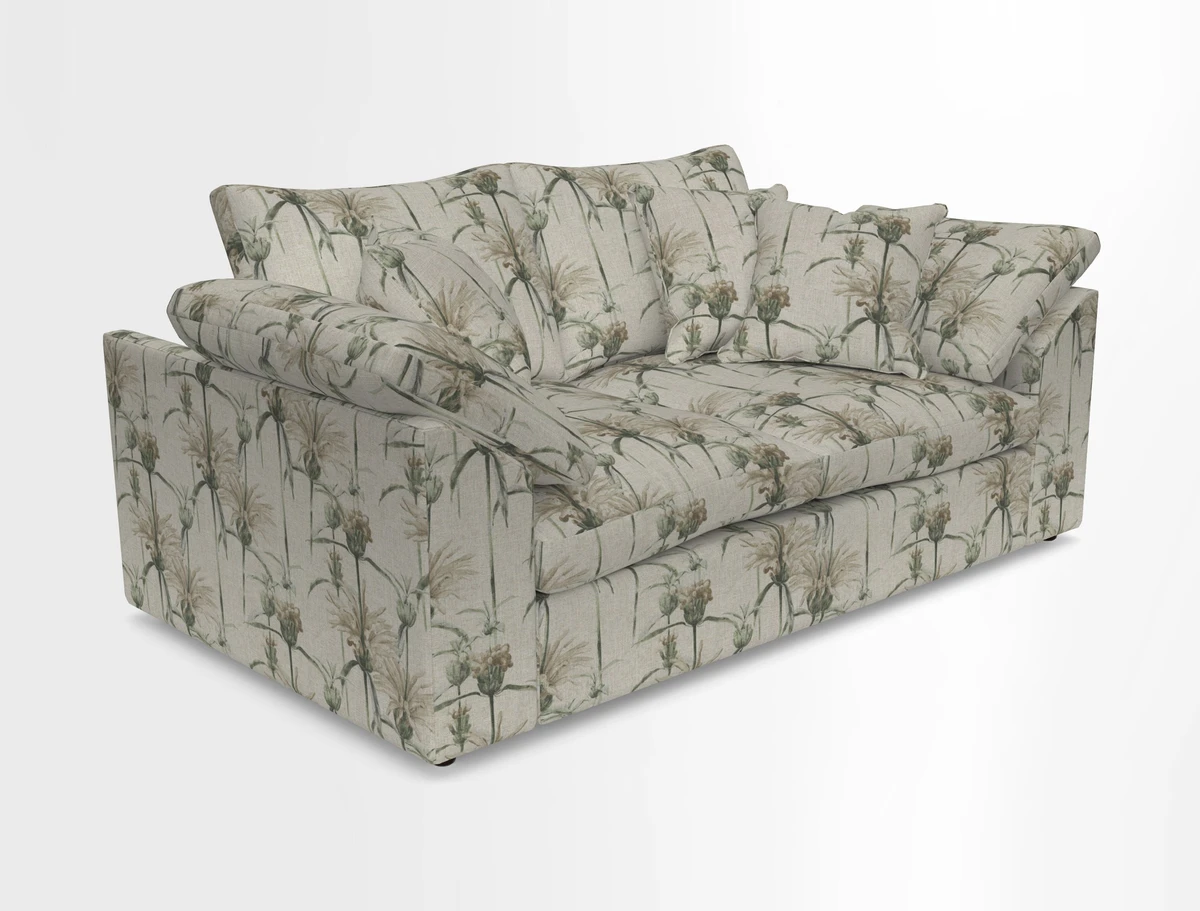 Big Softie Sloped Arm 2 Seater Sofa in Two Tone Plain Biscuit