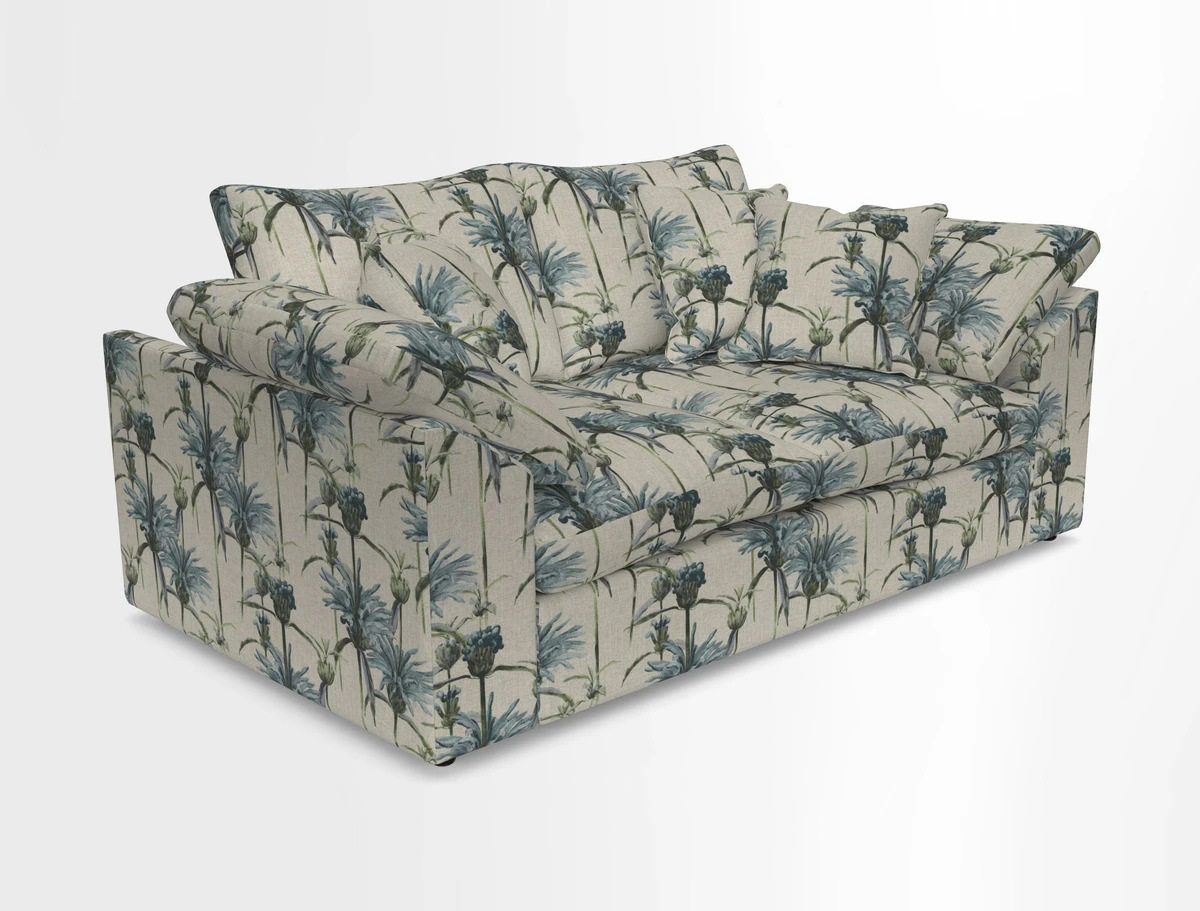 Big Softie Sloped Arm 2 Seater Sofa in Two Tone Plain Biscuit