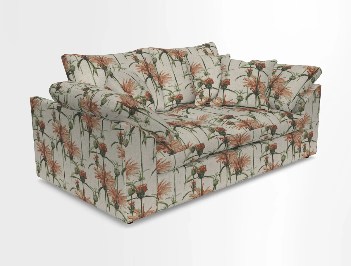 Big Softie Sloped Arm 2 Seater Sofa in Two Tone Plain Biscuit
