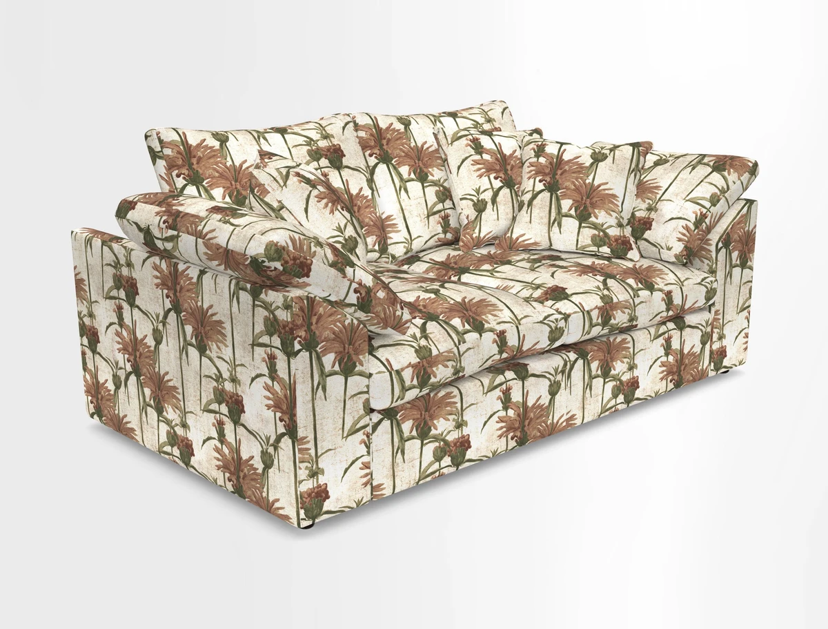 Big Softie Sloped Arm 2 Seater Sofa in Two Tone Plain Biscuit