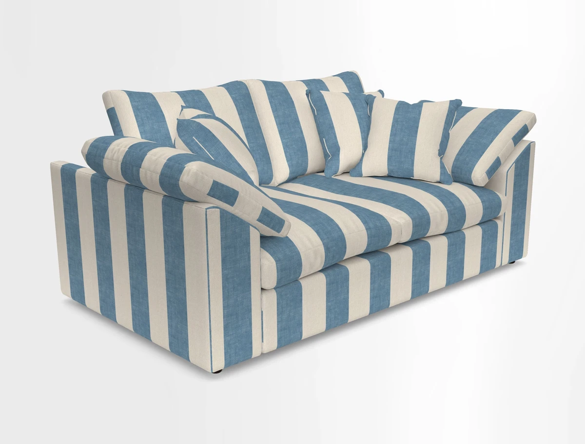 Big Softie Sloped Arm 2 Seater Sofa in Two Tone Plain Biscuit