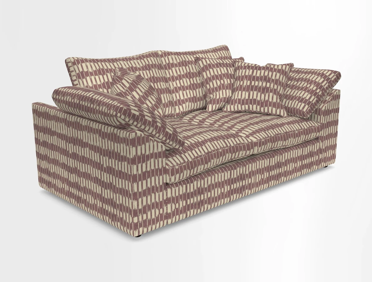 Big Softie Sloped Arm 2 Seater Sofa in Two Tone Plain Biscuit