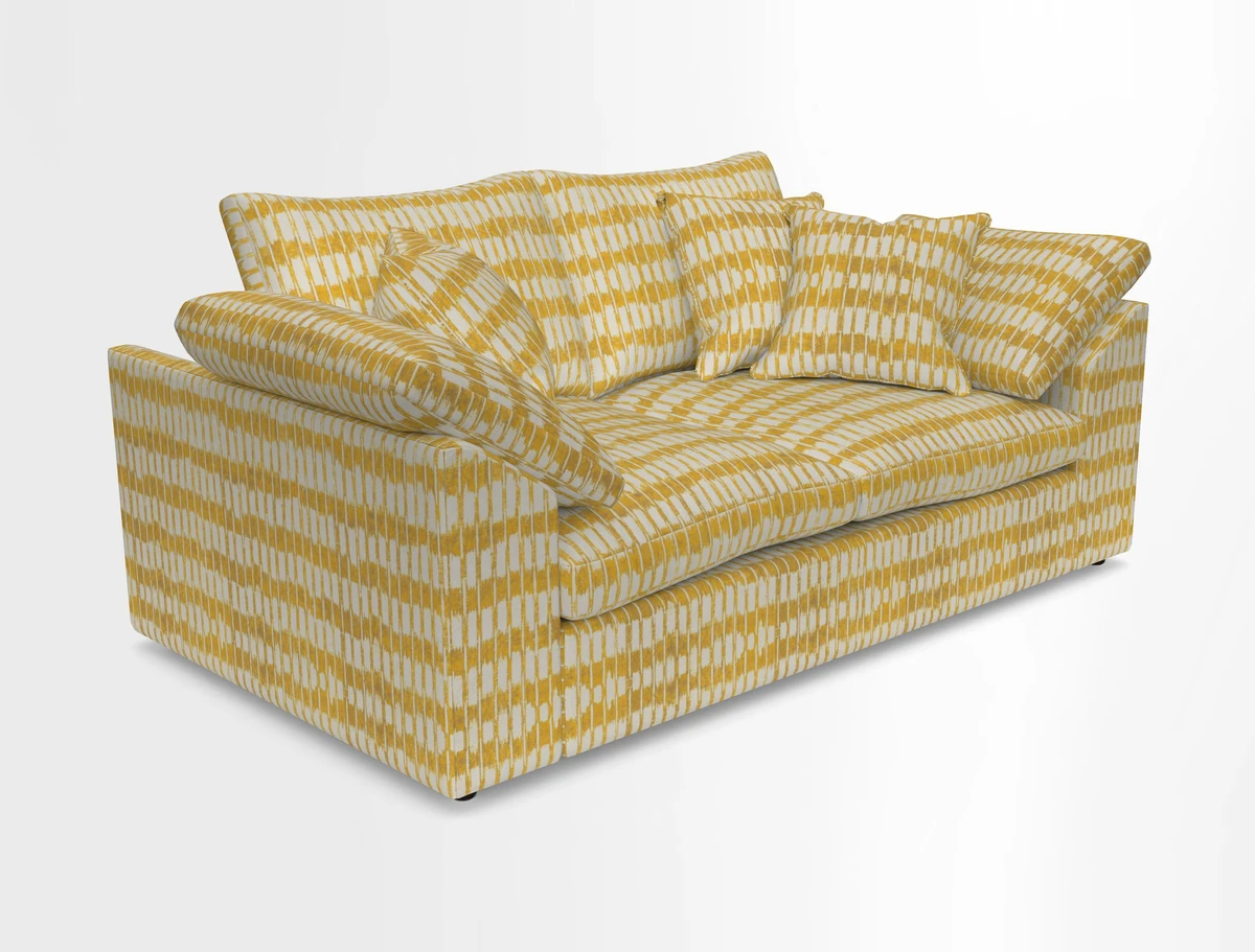 Big Softie Sloped Arm 2 Seater Sofa in Two Tone Plain Biscuit