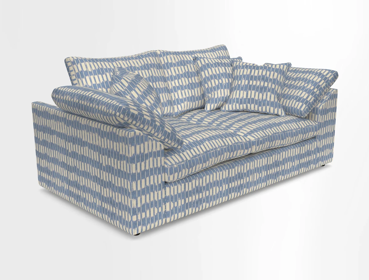 Big Softie Sloped Arm 2 Seater Sofa in Two Tone Plain Biscuit