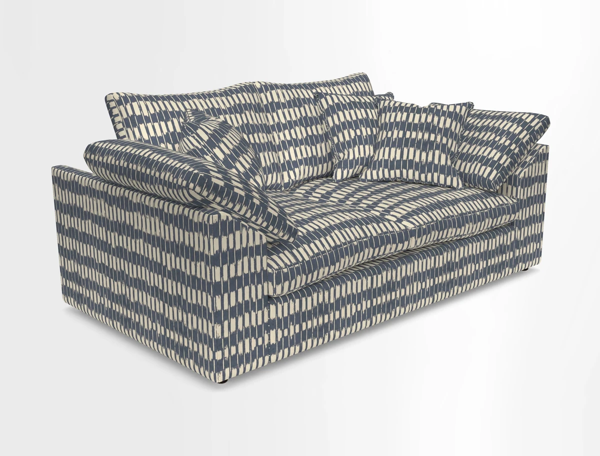 Big Softie Sloped Arm 2 Seater Sofa in Two Tone Plain Biscuit