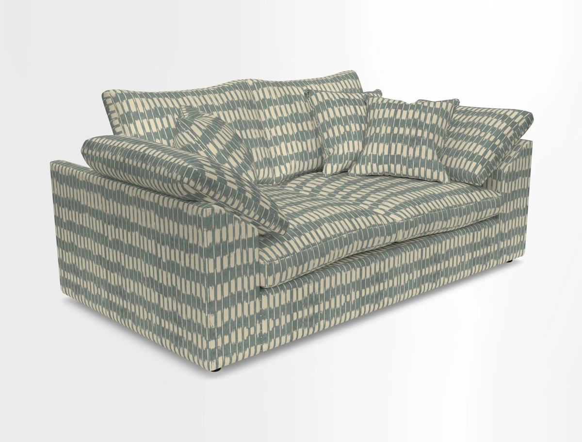 Big Softie Sloped Arm 2 Seater Sofa in Two Tone Plain Biscuit