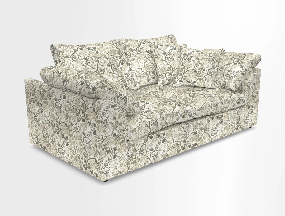 Big Softie Sloped Arm 2 Seater Sofa in Two Tone Plain Biscuit