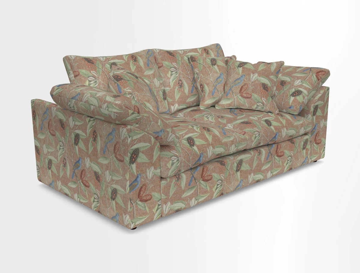 Big Softie Sloped Arm 2 Seater Sofa in Two Tone Plain Biscuit