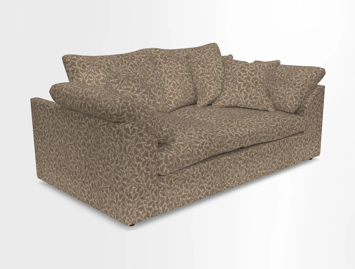 Big Softie Sloped Arm 2 Seater Sofa in Two Tone Plain Biscuit