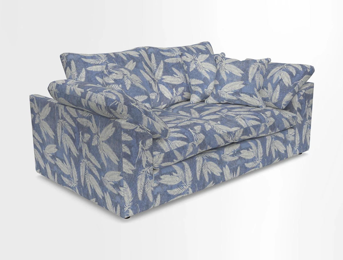 Big Softie Sloped Arm 2 Seater Sofa in Two Tone Plain Biscuit