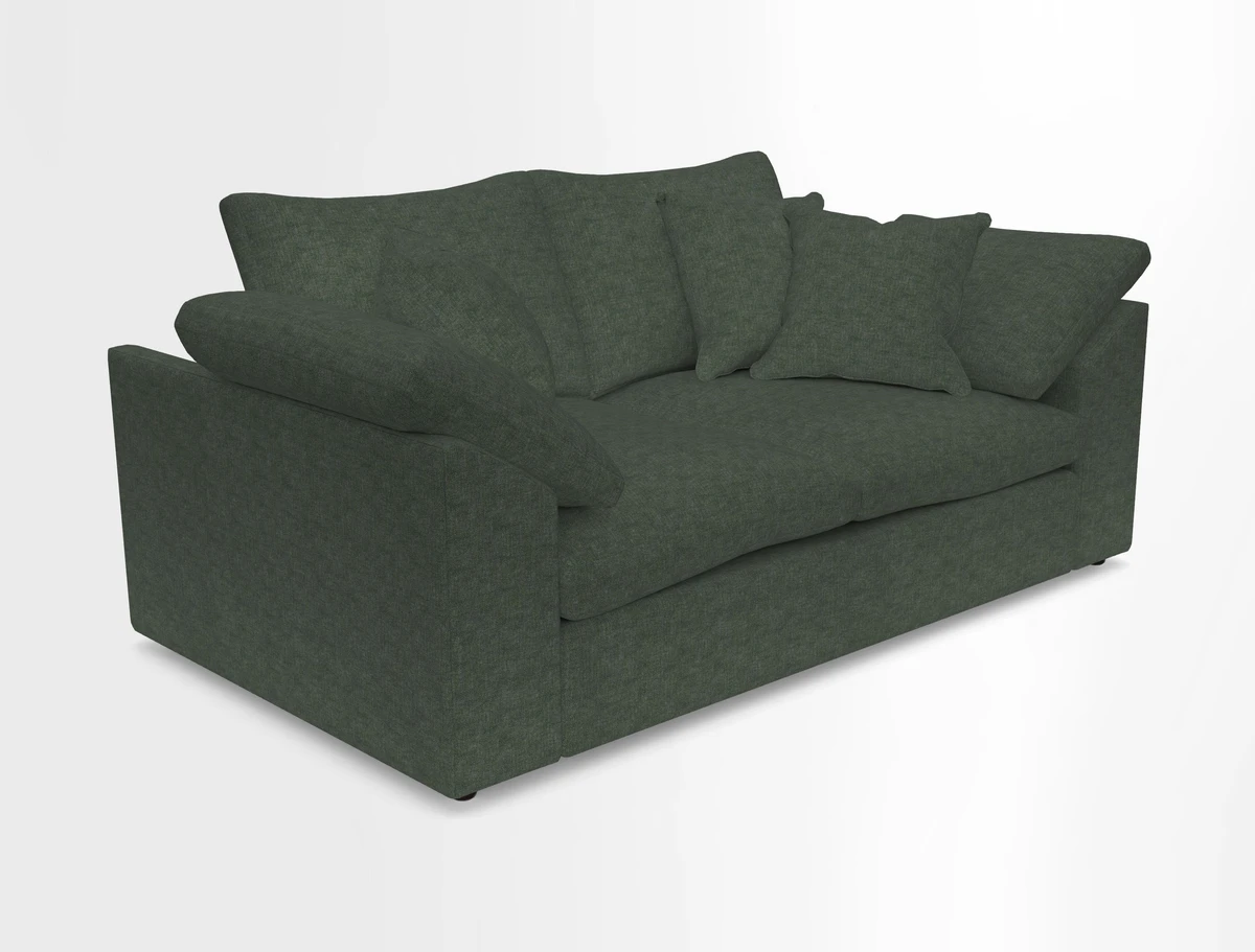 Big Softie Sloped Arm 2 Seater Sofa in Two Tone Plain Biscuit