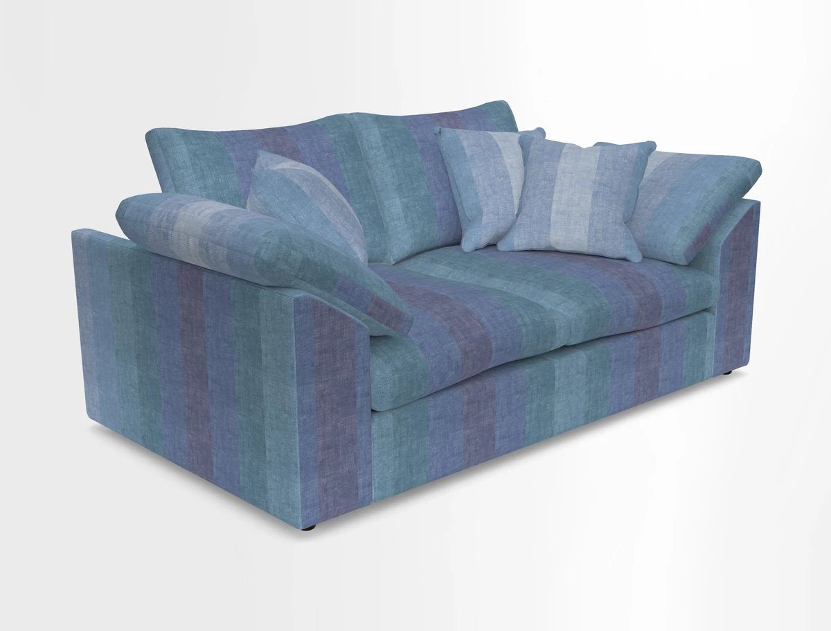Big Softie Sloped Arm 2 Seater Sofa in Two Tone Plain Biscuit