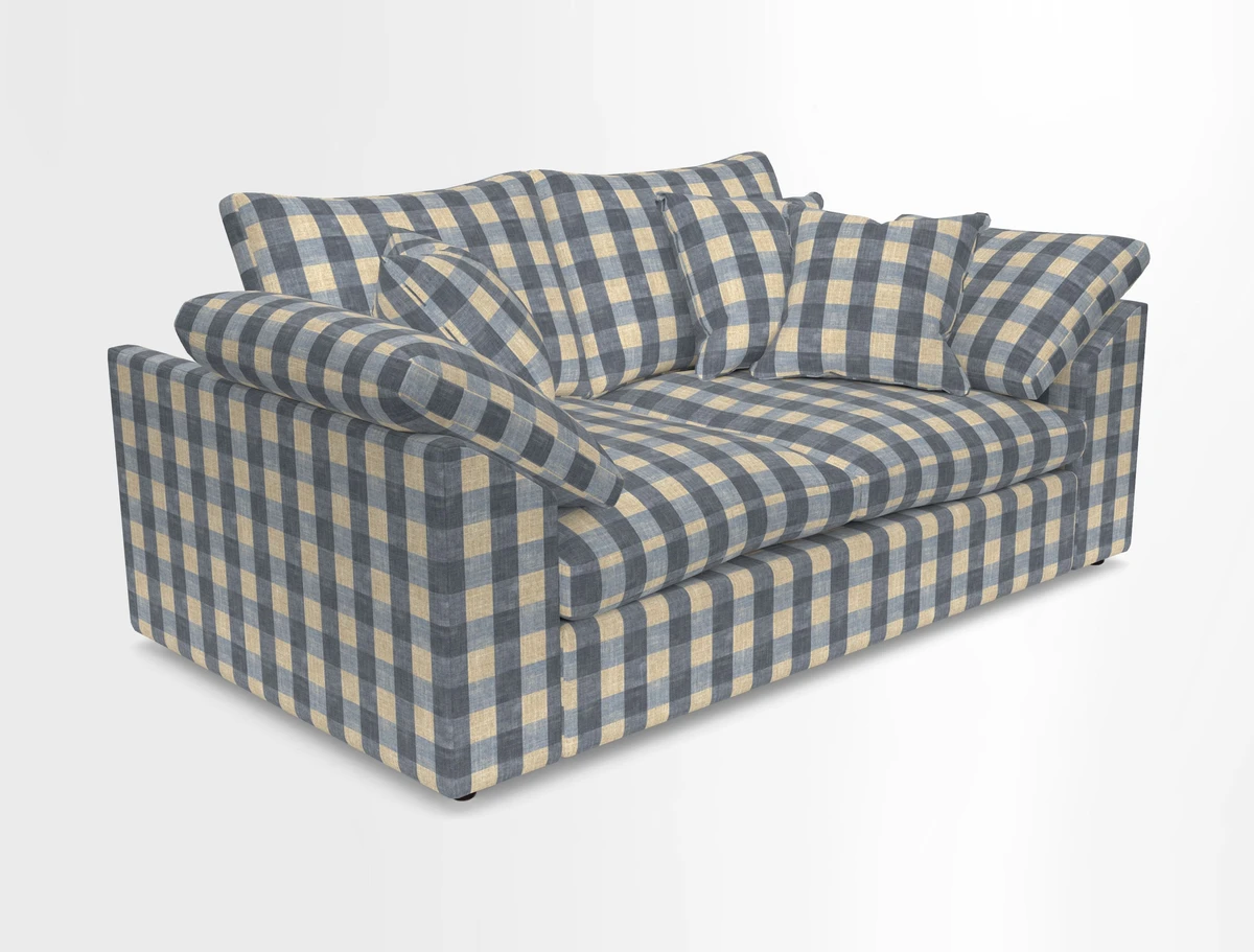 Big Softie Sloped Arm 2 Seater Sofa in Two Tone Plain Biscuit