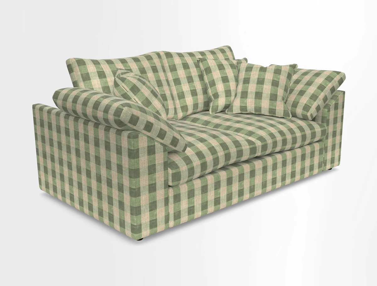 Big Softie Sloped Arm 2 Seater Sofa in Two Tone Plain Biscuit