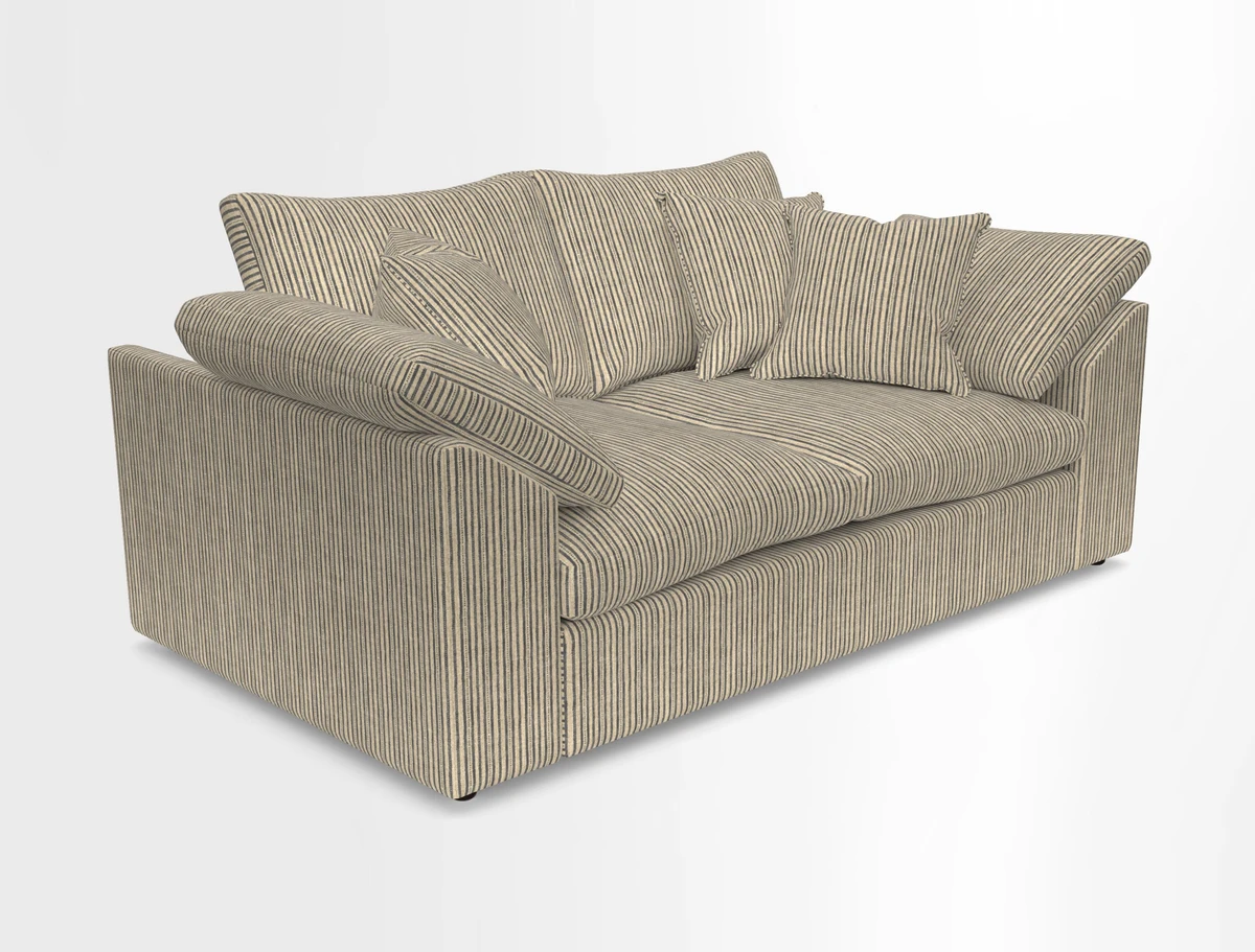 Big Softie Sloped Arm 2 Seater Sofa in Two Tone Plain Biscuit