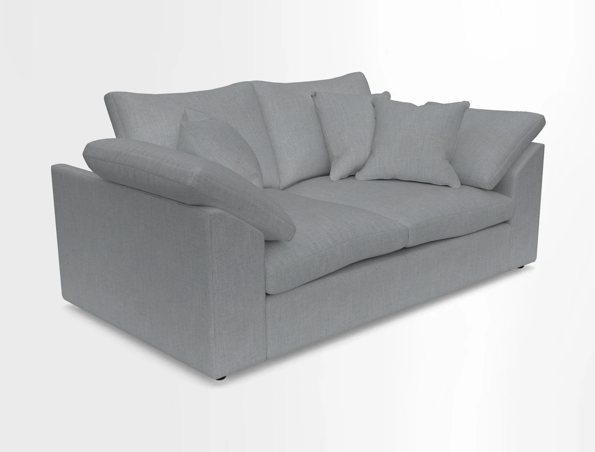 Big Softie Sloped Arm 2 Seater Sofa in Two Tone Plain Biscuit