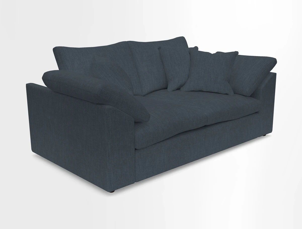 Big Softie Sloped Arm 2 Seater Sofa in Two Tone Plain Biscuit
