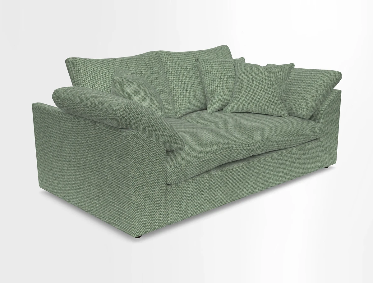 Big Softie Sloped Arm 2 Seater Sofa in Two Tone Plain Biscuit