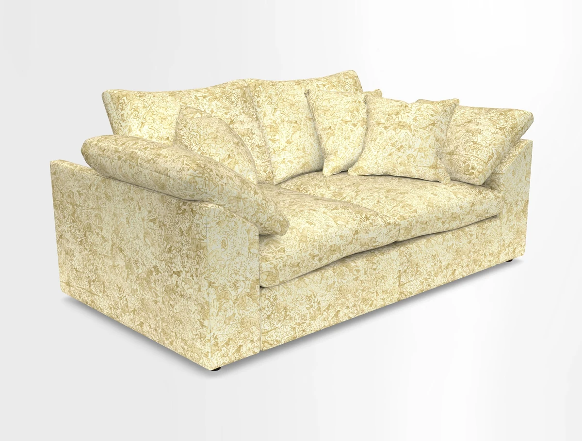 Big Softie Sloped Arm 2 Seater Sofa in Two Tone Plain Biscuit