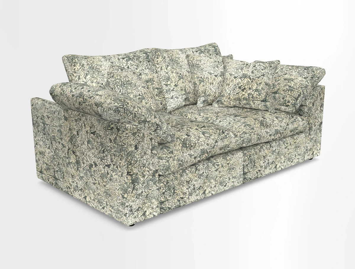 Big Softie Sloped Arm 2 Seater Sofa in Two Tone Plain Biscuit