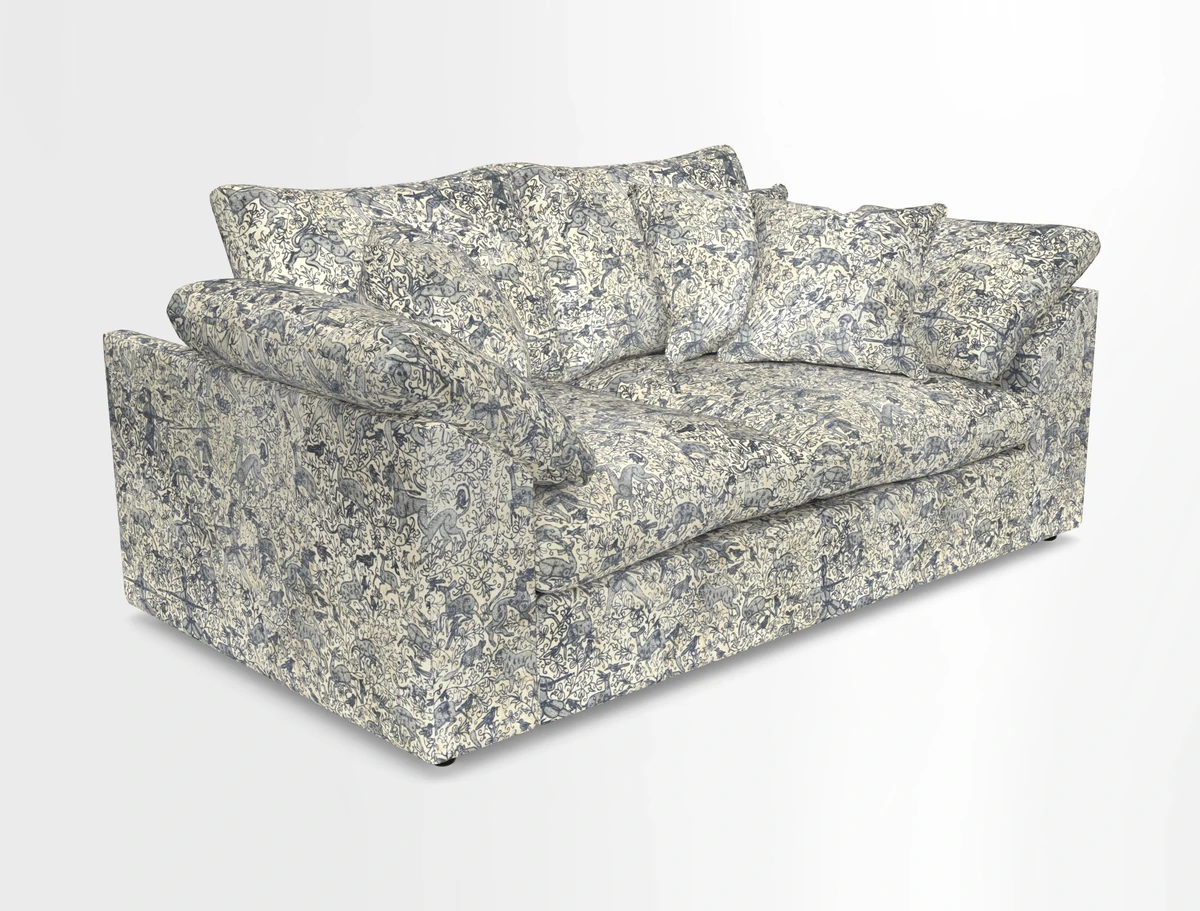Big Softie Sloped Arm 2 Seater Sofa in Two Tone Plain Biscuit