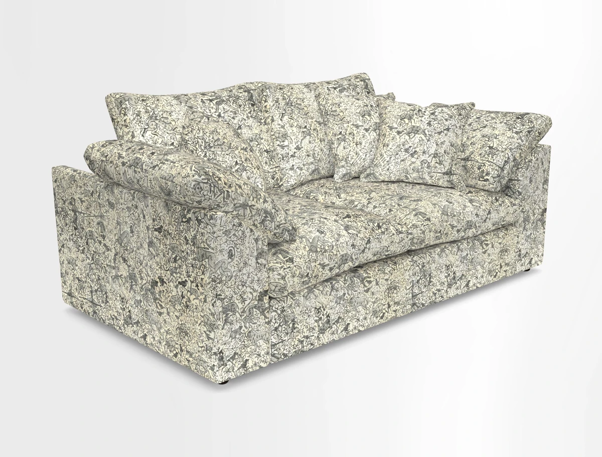 Big Softie Sloped Arm 2 Seater Sofa in Two Tone Plain Biscuit